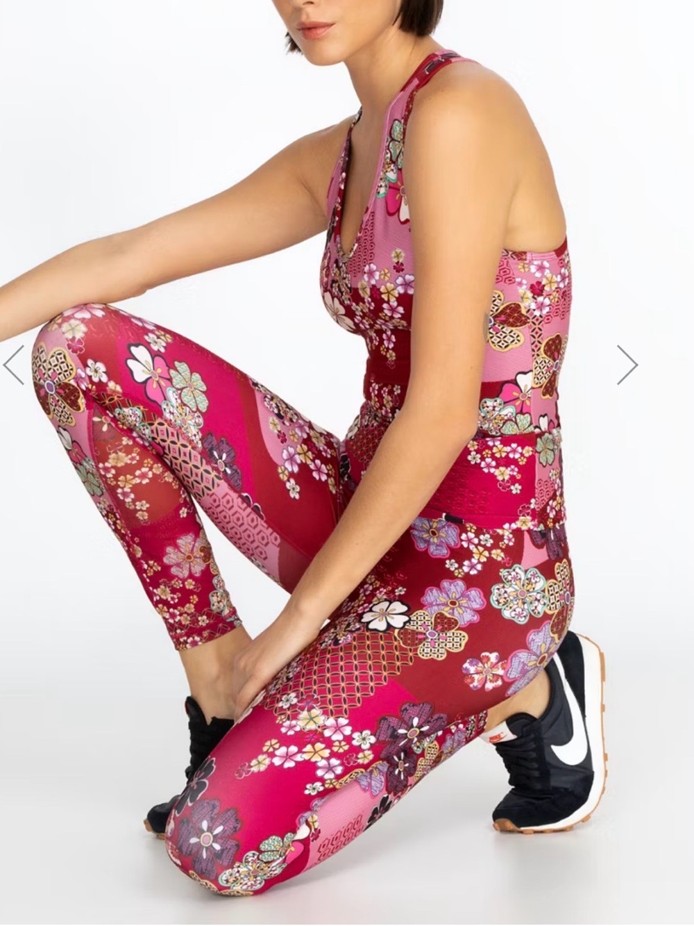 Johnny was Yuma Bee  mesh Floral Print Pink Athletic leggings